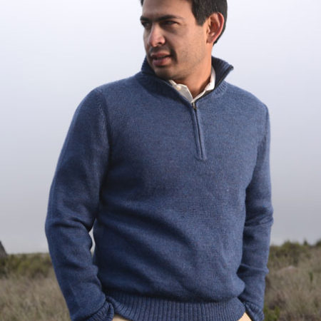 Men's Solid Color Half Zip Sweater 