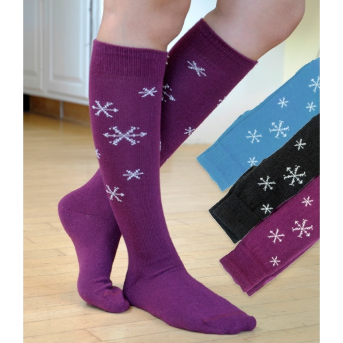 Scattered Snowflake Knee Sock