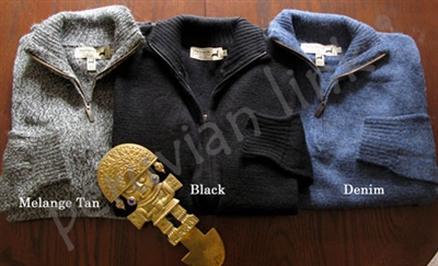 Men's Solid Color Half Zip Sweater