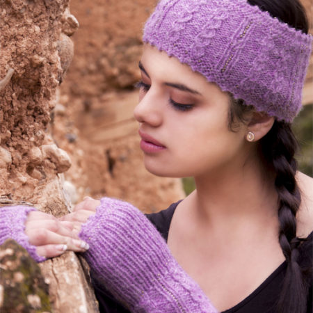 Alpaca Cable Fantasy Fingerless Gloves