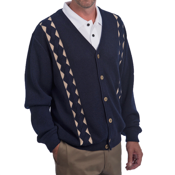 Retro Diamond V-Neck Cardigans