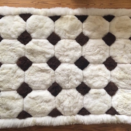 Brown Diamond Fur Rug 56" X 20"