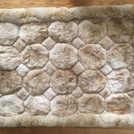 Beige Diamond  Fur Rug 56" X 40"