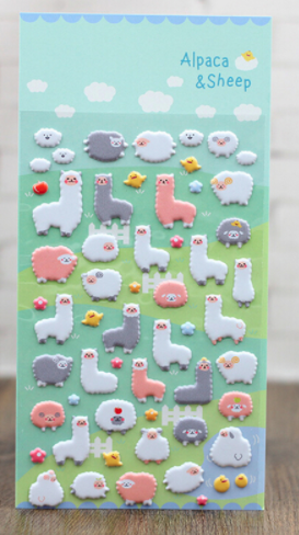 Alpaca & Sheep 3D Stickers